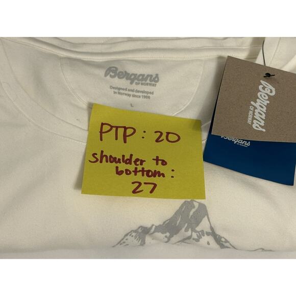 NWT Bergans of Norway Organic Cotton Women's Sz L White/Aluminum Classic W Tee - Picture 7 of 8